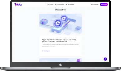 Offre de bienvenue Trickz Casino.
