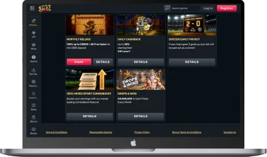 TheSlotz Casino avec bonus réguliers. Bonus récurrents et cashback sur TheSlotz Casino.