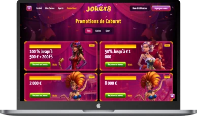 Promotions Joker8. Offres de bonus sur Joker8.