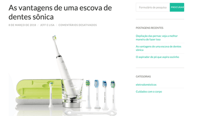 Página da Storm-Magazine sobre vantagens da escova sónica