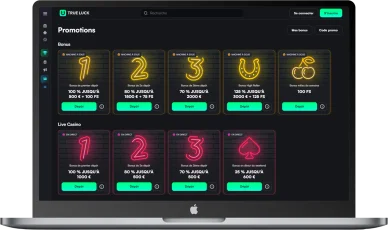 Bonus principaux True Luck. Offres de bonus True Luck.