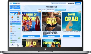 Onlyspins wheel of fortune et crab. Onlyspins bonus spéciaux casino.