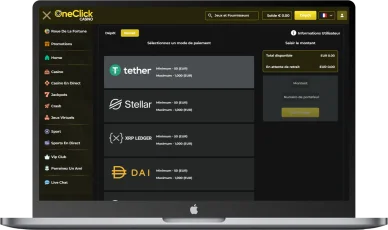 Options de retrait OneClick Casino. Retrait en cryptomonnaie sur OneClick Casino.