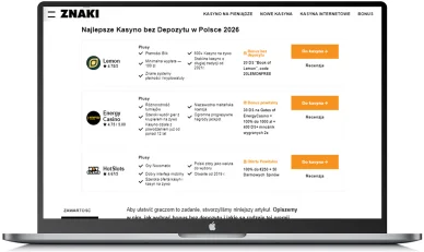 Aktualne bonusy bez depozytu na portalu Znaki.fm