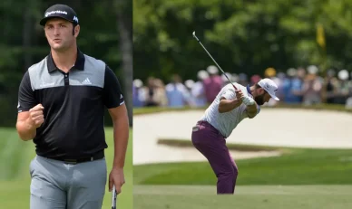Jon Rahm talento y precisión Jon Rahm ejecutando un golpe de golf