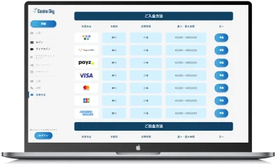 入出金方法一覧 入出金方法一覧 カジノスカイ