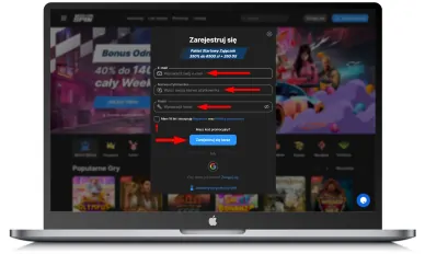 Zarejestruj konto w kasynie