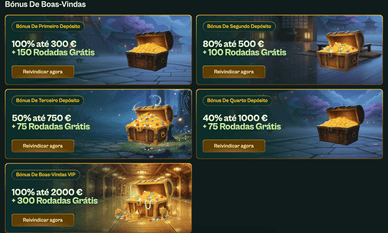 Pacote de boas-vindas para registo no Spinzen casino