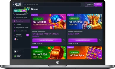 Aperçu des bonus RichPrize. Bonus de bienvenue RichPrize en ligne.