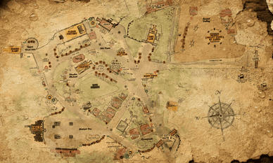 Parookaville 2026 City Map – detaillierter Geländeplan mit Bühnen, Stadtteilen und Sehenswürdigkeiten: Cloud Factory, Bill's Factory, Power Plant, Time Lab, Desert Valley Stage, Townhall, City Forest und mehr