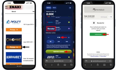 Revolut casino deposit