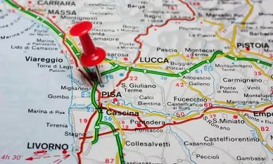 Immagine di Pisa sulla mappa Come arrivare a Pisa