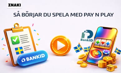 Texten Så börjar du spela med Pay N Play med ZnakiFMs logga