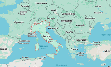 Італія на мапі