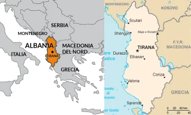 Cartina Albania