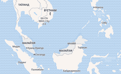 Малайзія на мапі