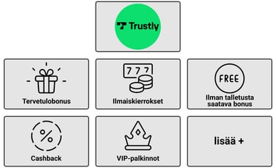 trustly kasinot ja bonukset