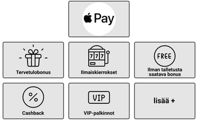 Bonukset Apple Pay kasinot