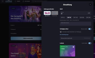 Einzahlungsmethoden aus der Schweiz