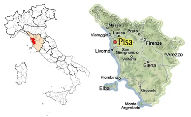 Pisa sulla mappa d'Italia Pisa mappa