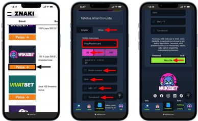 casino talletus kortilla