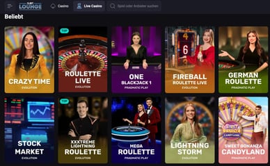Die beliebtesten Live-Casino-Spiele von Slot-Lounge Casino