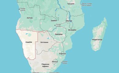 Намібія на мапі