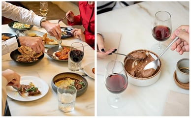 Petiscos para partilhar e sobremesa com vinho na Taberna Sal Grosso