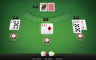 Stratégie Blackjack exemple de partie.