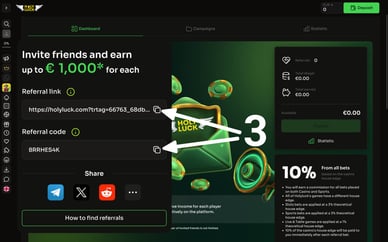 best online casino referral bonus