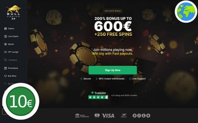 10€ deposit casino buitenland