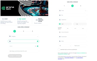 GranaWin regisztráció