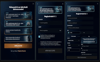 Golazzo online kaszinó regisztráció lépései