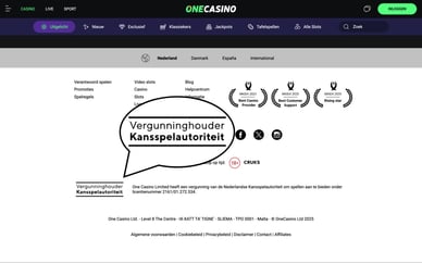One casino licentie