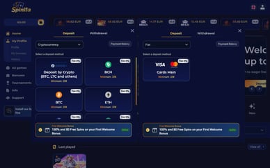 casino spinita deposit