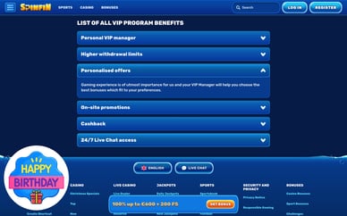 verjaardagsbonus casino