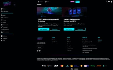 Webseite des neuen Casinos Turbowins CH