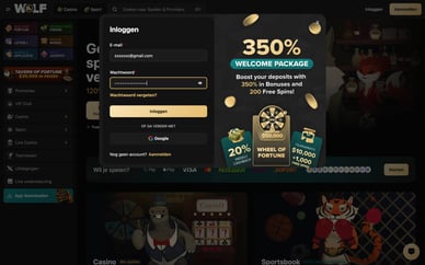 wolf casino login