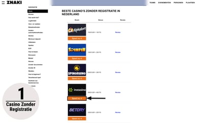beste online casino zonder registratie
