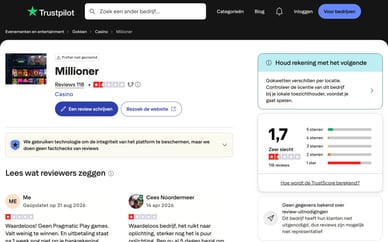Millioner casino Trustpilot