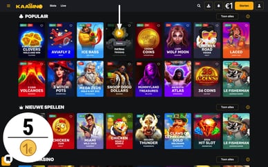 1 € deposit casino spellen