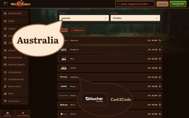 cash to code casino australia