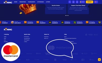 Mastercard casino online