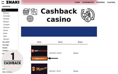 casino's met dagelijkse cashback