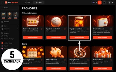 online casino cashback