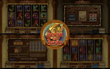 Book of Dead interface du jeu. Book of Dead interface et fonctions du jeu.