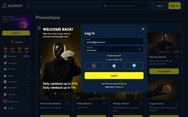 aureon casino inloggen
