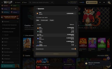 wolf casino uitbetaling