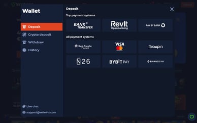 velwin casino deposit
