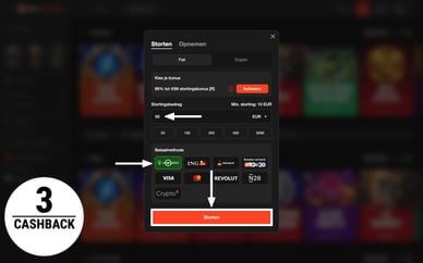 cashback casino online storting